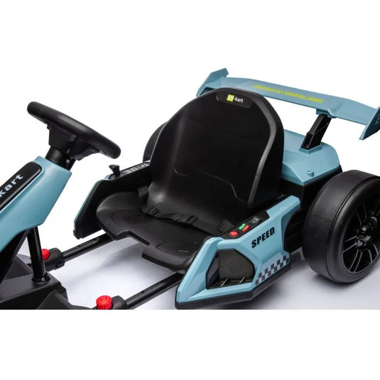 Inverted Ride Cart 24V Ride on Electric Go Kart with Drift Function – Blue – KAZO TOYS