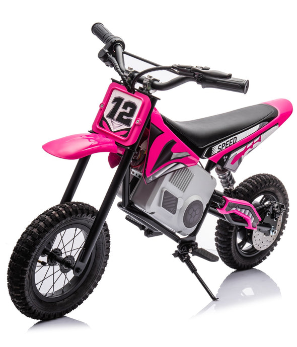 24V Dirt Bike - Single Rider Electric Motorcycle for Kids - Pink