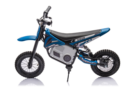 24V Dirt Bike - Single Rider Electric Motorcycle for Kids - Blue