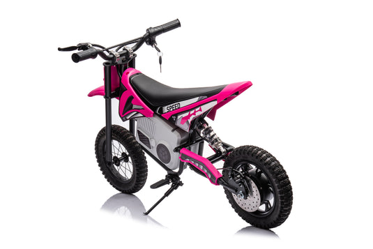 24V Dirt Bike - Single Rider Electric Motorcycle for Kids - Pink