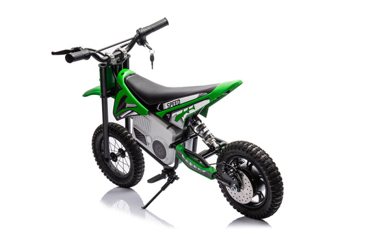 24V Dirt Bike - Single Rider Electric Motorcycle for Kids - Green