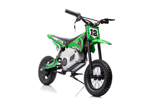 24V Dirt Bike - Single Rider Electric Motorcycle for Kids - Green