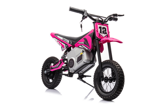 24V Dirt Bike - Single Rider Electric Motorcycle for Kids - Pink