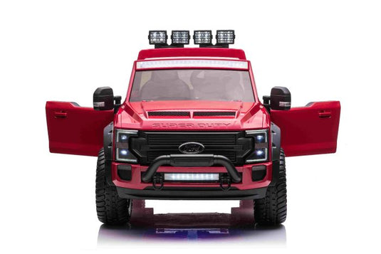 24v licensed Ford Super Duty 4x4 Ride On Car Red