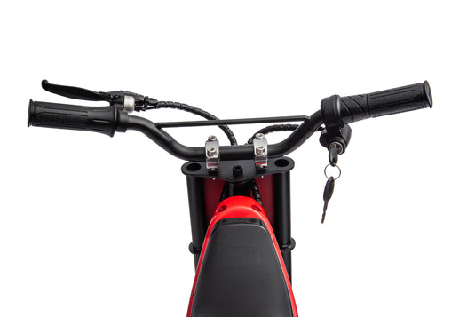 24V Dirt Bike - Single Rider Electric Motorcycle for Kids - Red