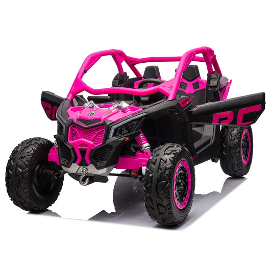 24v x 14 Ah Licensed 4x4 Can-Am-800w RC Kids Ride on Car, UTV 2-Seater – Barbie Pink