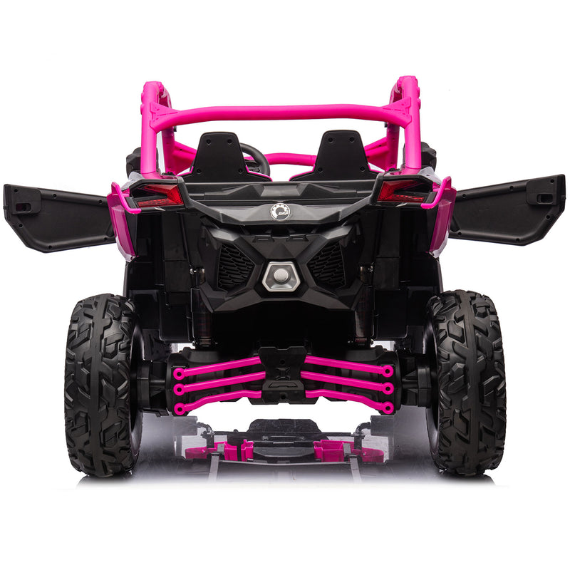 Load image into Gallery viewer, 24v x 14 Ah Licensed 4x4 Can-Am-800w RC Kids Ride on Car, UTV 2-Seater – Barbie Pink
