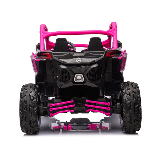 24v x 14 Ah Licensed 4x4 Can-Am-800w RC Kids Ride on Car, UTV 2-Seater – Barbie Pink
